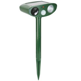 1Pc Solar Ultrasonic Animal Repeller PIR Sensor Animal Repellent Chaser With Flashing Light IPX4 Waterproof For Chasing Deer Raccoon Squirrel Rat Skun