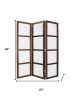 84" Brown Folding Three Panel Screen Room Divider