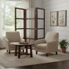 84" Brown Folding Three Panel Screen Room Divider