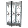 72" Blue Metal Folding Three Panel Screen Room Divider