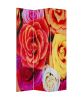 72" Red Canvas Folding Three Panel Screen Room Divider