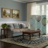 72" Blue Canvas Folding Three Panel Screen Room Divider