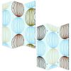 72" Blue Canvas Folding Three Panel Screen Room Divider
