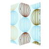 72" Blue Canvas Folding Three Panel Screen Room Divider