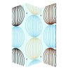 72" Blue Canvas Folding Three Panel Screen Room Divider