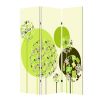 72" Green Canvas Folding Three Panel Screen Room Divider