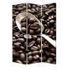 72" Brown Canvas Folding Three Panel Screen Room Divider
