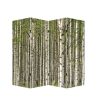 84" Green Canvas Folding Four Panel Screen Room Divider