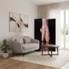 72" Black Canvas Folding Three Panel Screen Room Divider