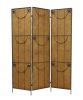 72" Brown Iron Folding Three Panel Screen Room Divider