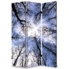 72" Black And Blue Canvas Folding Three Panel Screen Room Divider