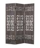 67" Brown Wood Folding Three Panel Screen Room Divider