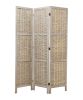 67" Beige Solid Wood Panel Screen Room Divider