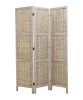 67" Beige Solid Wood Panel Screen Room Divider