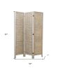 67" Beige Solid Wood Panel Screen Room Divider