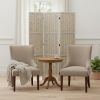 67" Beige Solid Wood Panel Screen Room Divider