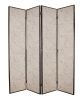 84" Beige Fabric Folding Four Panel Screen Room Divider