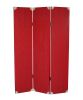 71" Red Wood Folding Three Panel Screen Room Divider