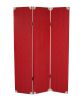 71" Red Wood Folding Three Panel Screen Room Divider