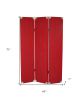71" Red Wood Folding Three Panel Screen Room Divider
