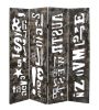 71" Brown Wood Folding Four Panel Screen Room Divider
