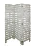 72" White Solid Wood Panel Screen Room Divider