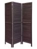67" Black Wood Folding Three Panel Screen Room Divider