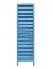 67" Blue Wood Folding Three Panel Screen Room Divider