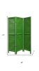 67" Green Wood Folding Three Panel Screen Room Divider