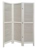67" White Wood Folding Three Panel Screen Room Divider