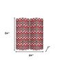 84" Red And Gray Canvas Folding Four Panel Screen Room Divider
