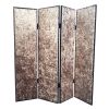 84" Bronze Fabric Folding Four Panel Screen Room Divider