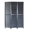 67" Black Solid Wood Panel Screen Room Divider