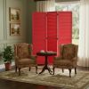 67" Red Solid Wood Panel Screen Room Divider