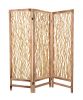 69" Brown Solid Wood Panel Screen Room Divider