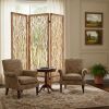 69" Brown Solid Wood Panel Screen Room Divider