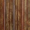 84" Brown Faux Leather Folding Four Panel Screen Room Divider