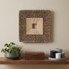 Set of Two Brown Abstract Geometric Sandstone Square Hanging Wall Decor