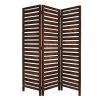 72" Brown Solid Wood Panel Screen Room Divider