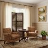 72" Brown Solid Wood Panel Screen Room Divider