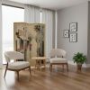 72" Beige Folding Three Panel Screen Room Divider