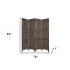 84" Gray Folding Four Panel Screen Room Divider