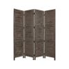 84" Gray Folding Four Panel Screen Room Divider