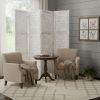 84" White Wood Folding Four Panel Screen Room Divider