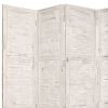 84" White Wood Folding Four Panel Screen Room Divider