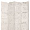 84" White Wood Folding Four Panel Screen Room Divider