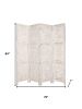 84" White Wood Folding Four Panel Screen Room Divider