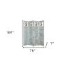 84" Blue Wood Folding Four Panel Screen Room Divider