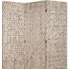 72" Silver Wood Folding Three Panel Screen Room Divider