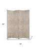 84" Silver Wood Folding Four Panel Screen Room Divider